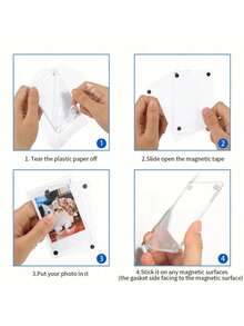 3/1 Acrylic Transparent Double-Sided Refrigerator Magnetic Photo Frame, Display Album, Suitable For Photos, 2.36 X 3.54 Inches, For Weddings, Anniversaries, And Family Use, Gifts (Even Numbers Are Recommended For Purchase)