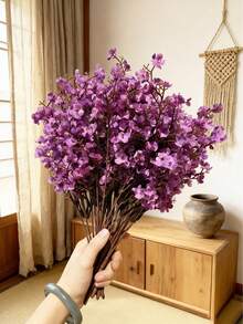 4 pièces/1 pièce Fleur artificielle en forme d'étoile, mini fleur artificielle, fleur artificielle bleue, fleurs artificielles de gypsophile. Bouquet de mariée artificiel pour décoration de mariage DIY, décoration de fête, décoration de la maison. Fleurs artificielles en branche