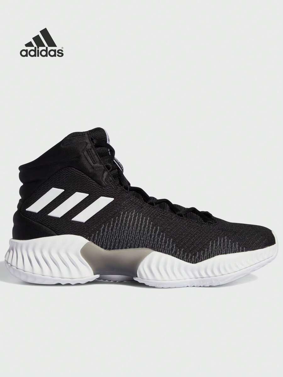 Adidas 阿迪达斯 Pro Bounce 2018 时尚百搭缓震防滑中帮篮球鞋，黑白，男款 - 黑與白 - 查看 1