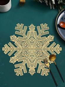 1-12 件雪花万圣节专属餐垫，奢华亚麻风格，可水洗，三重防滑材料，圣诞树外观适用于餐桌装饰、家居装饰、家庭聚餐、露营、婚礼、室内/室外派对、圣诞节节日礼物可擦拭餐垫