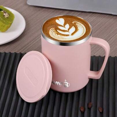 1 Stück, 480ML, 304 Edelstahl Becher, Kaffeetasse, doppelwandig isoliert und kältebeständig, Trinkgefäß, Kaffeetasse, Teetasse, Reisebecher, geeignet für Büro, Outdoor, Reisen, Schule, Zuhause, Partys, hervorragend als Urlaubsgeschenk, Geburtstagsgeschenk, Geschenk für Frauen.