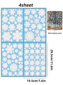 Nuevos 43 piezas de pegatinas de ventana con copos de nieve navideños, pegatinas de calcomanías navideñas - Decoración de calcomanías navideñas Vacaciones Copos de nieve Papá Noel Renos Muñeco de nieve Calcomanía, Pegatinas de decoración navideña, Decoración de cola de vacaciones - Multicolor - Ver 13