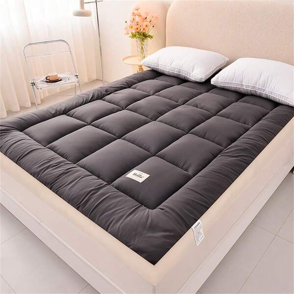 1pc Fiber Mattress Pad - Solid Color Soft Thin Mattress Topper, Comfortable Soft Mattress Pad, Suitable For Bedroom, Apartment, Guest Room, Dorm, All Seasons