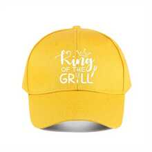 King Of The Grill, Funny Chef Hat, Adjustable Kitchen Cooking Hat For Men, BBQ Chef Hats, BBQ Lover Gifts, Cooking Grilling Baking Home Kitchen Work Cap Black Four Seasons Men'S And Women'S Popular Golf Hats Adult Sports Truck Hats Popular Men'S And Women - 黃色 - 查看 12