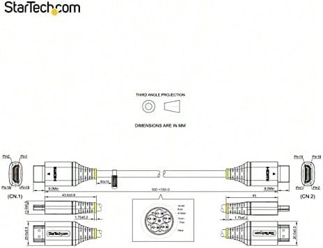 StarTech.com Cable de 0,5m HDMI 2.0 con Certificación Premium - Cable HDMI de Alta Velocidad con Ethernet Ultra HD 4K 60Hz - HDR10, ARC - Cable de Vídeo HDMI UHD - M/M