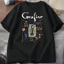 Unisex T-Shirt, Cartoon, Movie, 100% Cotton - 黑色 - 查看 2