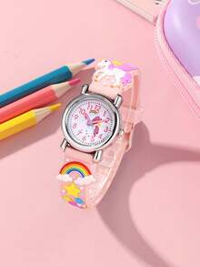 1 件新款彩虹独角兽石英手表，可爱礼物