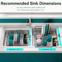 Expandable Dish Drying Rack Over The Sink Adjustable Dish Rack In Sink Rustproof Dish Drainer For Kitchen Counter Dish Strainer With Utensil Holder