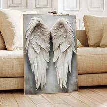 1 cái, Tranh treo tường bằng vải canvas, Tranh treo tường có khung, Tranh treo tường bằng vải canvas có cánh, Thiết kế lông vũ trắng thanh lịch, Trang trí nhà hiện đại có khung, Thích hợp cho phòng khách hoặc phòng ngủ, Chủ đề đôi cánh thiên thần, Tranh treo tường phòng ngủ, Tranh treo tường hiện đại, Trang trí phòng - Nhiều màu - Xem 2