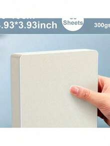 50 بطاقة بريدية من ورق الاكوريل الممتاز، 3.94x3.94 بوصة، 300 جرام/م2، نسيج مطبوع، خالي من الحمض والليجنين، للرسم والأعمال اليدوية والإبداعات الفنية، مثالية للتهنئة والدعوات وبطاقات الشكر والعيد الميلاد والمدرسة