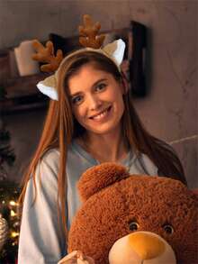 2pcs Christmas Reindeer Antler Headband, Reindeer Ear Hair Hoop Headpiece, Party Costume Accessory - Multicolor - View 9