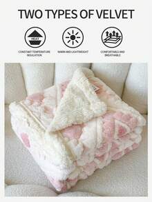 1 pieza Manta de sofá premium, manta de felpa con impresión iónica de doble capa gruesa, manta multiusos, manta de viaje, manta de cama, manta de sofá para exteriores, adecuada para sofá, cama, sofá, silla - Manta reversible, lavable a máquina