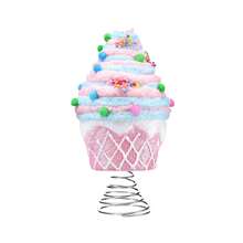 Christmas Tree Topper Decoration Cute Cupcake Tree Topper Spiral Home Decor For Holiday Winter Party - Pink - View 1