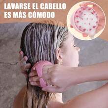 Set de 4 Masajeadores Cabelludo en Manual - PE, Resina, Plástico y Silicona, Verde, Rosa y Morados, Elimina Caspa y Estimula Crecimiento - Verde + Rosa + Morado Blanco + Morado Gris - Ver 4