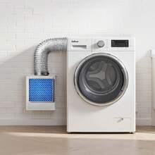 3-In-1 Indoor Dryer Vent Kit,Premium ABS Material Fits 4 Inch Exhaust Port, Smart Overheating Reminder Exhaust Hood & Easy-To-Detach Mesh Cap & Multi-Layer Purification With 4 Replacement Pads - Square Without Water Tank Metal - View 1