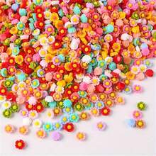 1 paquete de 100/200/300/500 piezas de decoraciones de resina con flores planas y lindas de 0,75 cm/0,29 pulgadas para hacer joyería