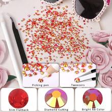 25000Pcs Red AB Rhinestones For Bedazzling Kit, 3-5mm Resin Flatback Rhinestones Bulk Bedazzle Gems Diamonds For Crafts DIY Shoes, Clothing{"Color_name":"RedAB"} - 紅AB - 查看 4