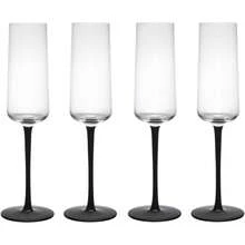 Mikasa Palermo Crystal Champagne Flutes Elegant Black Stem Design LeadFree Crystal Gift Boxed Perfect For Weddings Anniversaries And Special Occasion Set Of 4 250ml Capacity