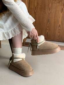 XIXITIAO 1 para zabytkowych, trójstronnych, blokowych śniegowców dla kobiet, gruba podeszwa termiczna, uniwersalne krótkie buty, ciepłe, codzienne buty zimowe