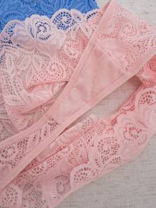 6pcs Women's High Waist Sexy Lace Thong Panties - Multicolor - View 8
