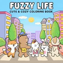 (92页/220克)《毛茸茸的生活》：适合成人和青少年的可爱温馨涂色书，以可爱的动物朋友为主题，帮助缓解日常生活中的压力 - 彩色 - 查看 1
