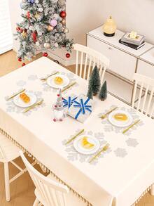 1-12 件雪花万圣节专属餐垫，奢华亚麻风格，可水洗，三重防滑材料，圣诞树外观适用于餐桌装饰、家居装饰、家庭聚餐、露营、婚礼、室内/室外派对、圣诞节节日礼物可擦拭餐垫