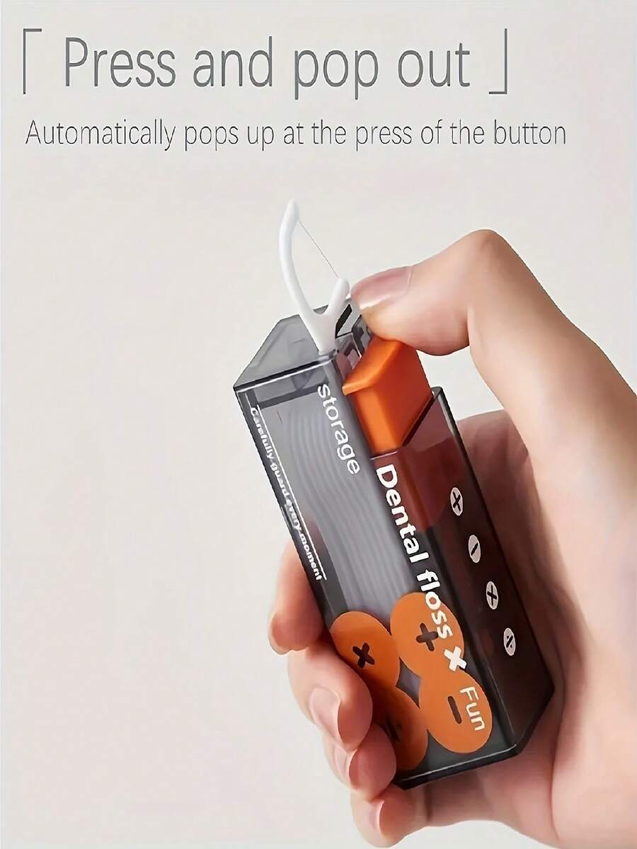 1 Set (1 Dental Floss Case + 10 Dental Floss Picks), Automatic Dental Floss Storage Case, Portable Toothpick Rack, Creative Match-Style Pop-Up Dental Flossers, Dental Floss Container – Travel Mini, Household Cleaning Product, Must-Have For Home, Office & Travel, Oral Care Organizer, Fashionable Transparent Storage Box, High-Grade Material, Modern Hygiene Tool, First Choice For Busy Lifestyles - Nhiều màu - Xem 1