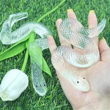 Transparent Realistic Scale Snake Squeeze Toy, Long Curled Twisted Transparent Realistic Snake Toy, Stretchable And Squeezable Realistic Toy, Funny Prank Toy Halloween//Party, Style/Birthday, 2025 Zodiac