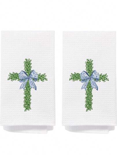 2 Pcs Chinoiserie Christmas Tree Kitchen Towels, Decorative Hand Towels For Bathroom, Dish Towels For Kitchen And Bathroom Decor, 16x24 Inch