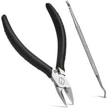 Straight Blade Toenail Clippers With Toenail Lifter And Fork Podiatrist Toe Nail Clipper For Thick Toenails 2 In 1 Ingrown Toenail Tools Kit - Black - View 1