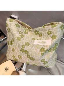 2025 New High-End Large Capacity Makeup Bag - Portable Toiletry Bag With Fresh Elegant Style For Skincare Storage - 綠色 - 查看 1