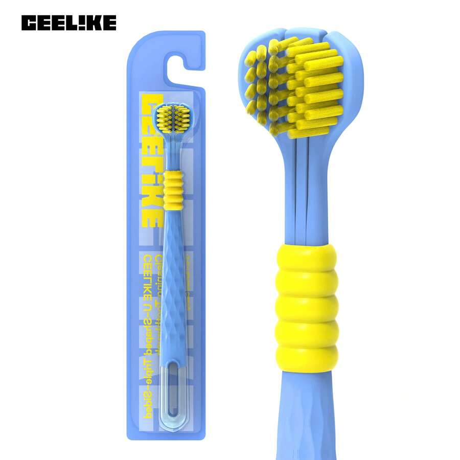 CEELIKE U-Shaped 3-Sided Toothbrush, Efficient Brushing, Complete Cleaning In One Step, Time And Effort Saving. - Blue - View 1