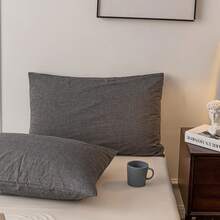 Ultra Soft 100% Cotton Solid Color Dusty Pink Queen Duvet Cover Set With Zipper Closure - 3 Pieces,  In 2025 - 灰色的 - 查看 5