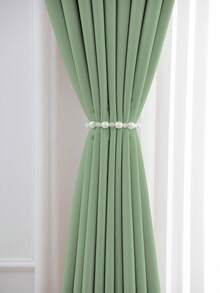 1pc Light Gray Blackout Curtain, Thermal Insulated Blackout Curtain Blocks UV Rays, Suitable For Living Room, Bedroom, Darkens Room In Power Outage, Autumn/Winter