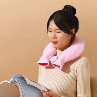 وسادة رقبة وكتف ساخنة على شكل حرف U، وسادة تدفئة رقبية سميكة مقاومة للانفجار قابلة للملء بالماء الساخن