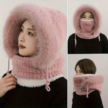 3-In-1 Women's Plush Scarf, Neck Warmer And Ear Muff Riding Hat, Suitable For Outdoor Activities And Holiday Events, Winter Accessories, Cold Weather Gear, Comfortable Headwear, Snug Fit, Soft Fabric, Hand Wash Only, Multifunctional Accessory, Neck Warmer Hat, Suitable For Holiday Enthusiasts, Outdoor Enthusiasts, Winter Hat With Ear Flaps, Women's Ear Muffs, Women's Hat, Women's Winter Hat - Multicolor - View 9