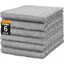 Hand Towels 6 Pack 25''*15'' Grey Microfiber Hand Towels For Bathroom Kitchen AllPurpose Quick Dry Lint Free Soft Absorbent Checkered Washcloths Bath Towel Bulk For Travel Gym Hotel Spa