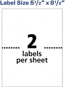 Half-Sheet Printable Shipping Labels, 5.5" X 8.5" Customizable Stickers, White, 50 Blank Mailing Labels, Great For Mailing, Shipping, Organizing, And More (8126) - 200 nhãn - Xem 7