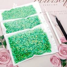 25000Pcs Dark Green AB Rhinestones For Bedazzling Kit, 3-5mm Resin Flatback Rhinestones Bulk Bedazzle Gems Diamonds For Crafts DIY Shoes, Clothing{"Color_name":"DarkGreenAB"} - 深綠色AB - 查看 5