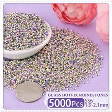 5000Pcs Hotfix Rhinestones For Clothing, Crystal AB SS6 Iron On Flatback Glass Gems, Bedazzler Crystals Rhinestones For Crafting Clothes Hats Shoes Fabric Bedazzling Decor Nail Art{"Color_name":"CrystalAB","Size_name":"SS6/5000Pcs"} - crystalAB - 查看 3
