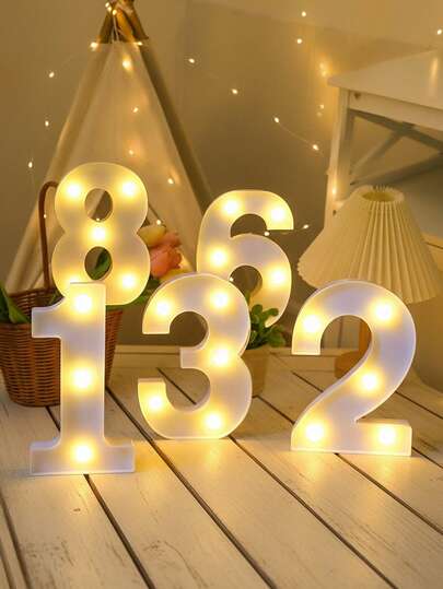 Luzes LED numéricas de 1/3/4/5 peças (6,3"/8,27") - Decoração romântica para pedidos de casamento, casamentos e aniversários, decorações de Natal | Adequado para decoração de Dia dos Namorados e Natal, decoração de quarto, centro de mesa de jantar, chás de panela, noites das mulheres, aniversários, Natal de 2025, Halloween - Presentes para festas em casa (pilha não incluída)