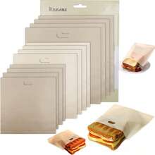 5pcs, 6.3x6.5in/16x16.5cm~ Non-Stick Reusable Toaster Bags, Create Grilled Cheese Sandwiches In Toaster, Microwave Oven Or Grill, Pizza Panini & Garlic Bread,Compatible With Halloween Gifts, Christmas Gifts, Valentine's Day Gifts, It Is A Great Kitchen Gift - Multicolor - View 10