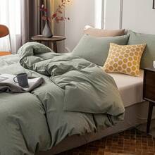 Ultra Soft 100% Cotton Solid Color Dusty Pink Queen Duvet Cover Set With Zipper Closure - 3 Pieces,  In 2025 - Olive Green - View 4