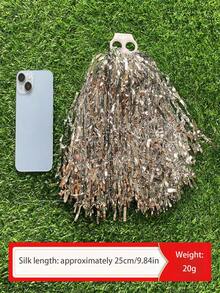 4pcs Cheerleading Pom Poms, Metal Colorful Streamers, Suitable For Sports Team Performance, Outdoor Square Dance, Dance Show, Cheering Exercises