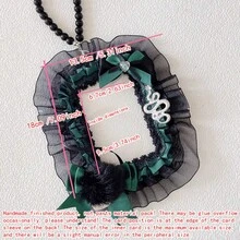 1 pieza Nuevo soporte de tarjeta de foto de encaje con colgante para mostrar insignias, viene con cadena colgante para adjuntar a la mochila. Accesorios de magia oscura hechos a mano para insignias de personajes de anime 2D, dibujos animados y juegos. Cabe tarjetas de fotos instantáneas de 3 pulgadas, adecuado para mercancía de fans, decoración otaku - A - Ver 9