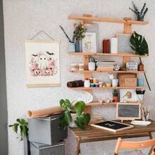 URLLUAE Pink Ghost Wall Decor Halloween Cute Ghost Canvas Wall Art Poster Hanger Frame Pink Ghost Halloween Decor Pink Fall Decor Preppy Halloween Decor Coquette Room Decor 12x16 Inches# DOUYYY