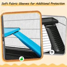 Small Animal Cage 85cm Metal Habitat Pet Rats, Ferrets, Chinchillas With Rolling Stand, Removable Ramp Lockable Doors - 61 cm L X 43 cm W X 86 cm H - View 8