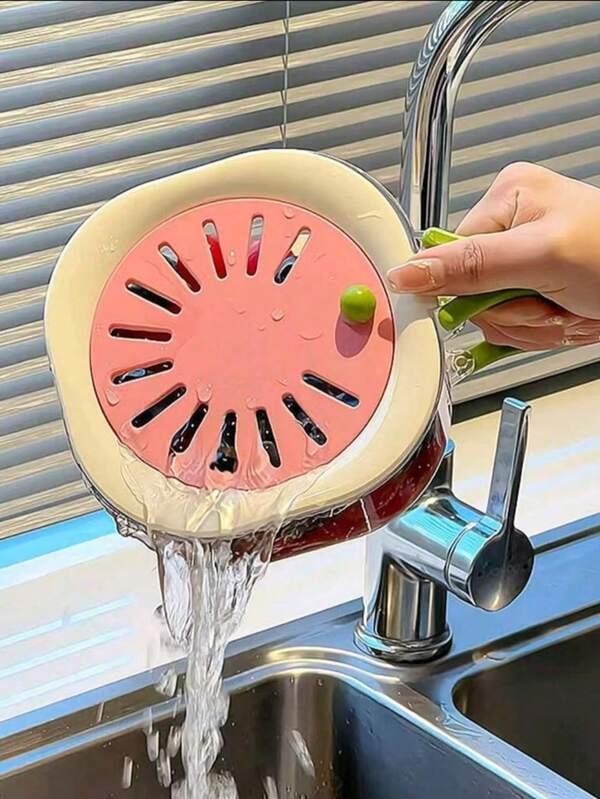 1 pieza Colador giratorio, Tazón de lavado y escurrido de verduras de cocina, Cesta de lavado de frutas y verduras, Colador de sopa, Escurridor de frutas, Juego de colador plegable pequeño con asa y rejilla de escurrido, Juego mini para el hogar