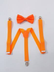 Kids Suspender Set, Solid Color Suspender + Tie, Suitable For Weddings, Parties, Birthdays, Christmas, Halloween, School Events, And Daily Wear For Boys And Girls - Solid Color Suit - View 4