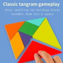 2 món đồ chơi giáo dục xếp hình Tangram mới năm 2025, bảng hình học không gian tự làm, quà tặng sinh nhật/giáng sinh/hoàn hảo cho bé trai và bé gái - Nhiều màu - Xem 3